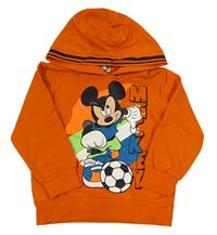 Oranžová mikina s Mickeym a kapucí Disney
