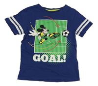 Tmavomodré tričko s Mickey a pruhmi H&M