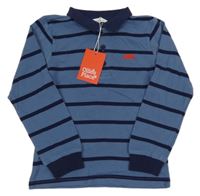 Nové - Tmavomodré pruhované polo triko 