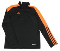Čierno-neónově oranžová športová mikina zn. Adidas