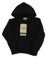 Čierna mikina s nášivkou a kapucí Burberry