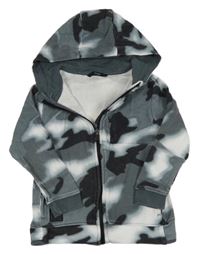 Sivo-čierno-biela army prepínaci mikina s kapucňou zn. George