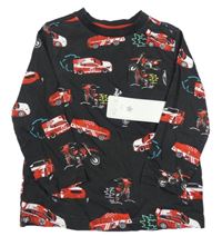 Nové - černé pyžamové triko s auty F&F