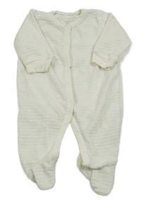 Biely rebrovaný zamatový overal