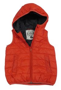 Červená šusťáková zateplená vesta s kapucí M&S