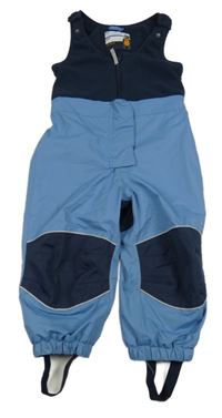 Světlemodro-tmavomodré šusťákovo/fleecové laclové oteplovačky Tchibo