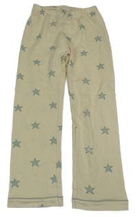 Smetanovo-zelené pyžamové kalhoty s hvězdami H&M