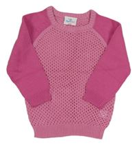 Ružový perforovaný sveter Topomini