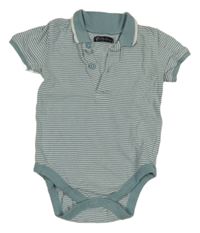 Bielo-modré pruhované body s golierikom V by Very