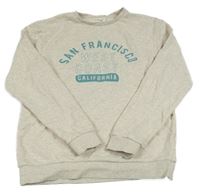 Béžová melírovaná mikina s nápismi Orchestra