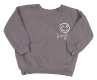 Starofialová mikina s nápisom a smajlíkom M&S