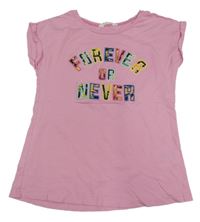 Ružové tričko s nápisom H&M