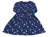 Tmavomodré šaty so srdiečkami