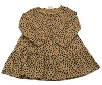 Hnedo-čierne bodkovaná é šaty H&M