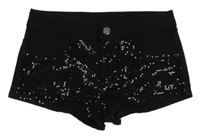 Čierne rifľové kraťasy s flitrami H&M