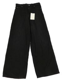 Nové - Černé široké rifle Zara