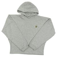 Svetlosivá crop mikina s kapucňou Lyle&Scott