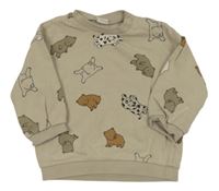 Béžová mikina s medvídky H&M