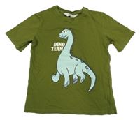 Khaki tričko s dinem H&M