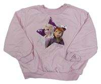 Světlerůžová mikina s Annou a Elsou H&M
