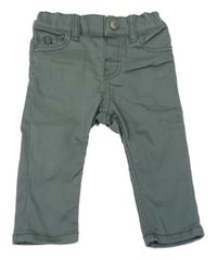 Šedozelené skinny nohavice H&M