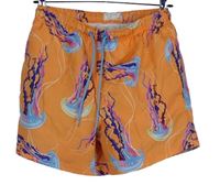 Pánske oranžové plážové kraťasy s medůzami Primark