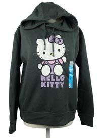 Nové - Dámská tmavošedá mikina s Hello Kitty a kapucí Primark 