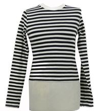 Dámské černo-bílé pruhované crop triko 