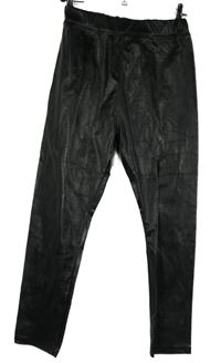 Dámske čierne vzorované koženkové tregíny Pink Vanilla