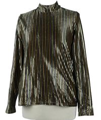 Dámské černo-béžové pruhované sametové triko Zara 