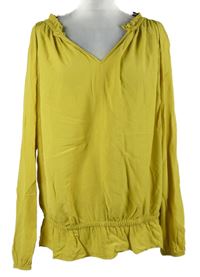 Dámská okrová halenka s volánkem 