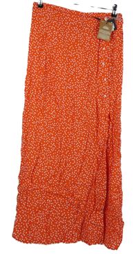 Nové - Dámská červená puntíkovaná dlouhá sukně Pieces 