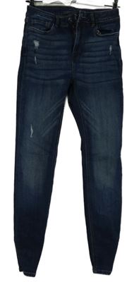 Dámské tmavomodré rifle s prošoupáním Page one young