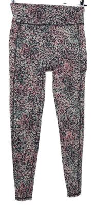 Dámske čierno-ružové vzorované športové legíny F&F