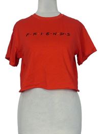Dámske červené crop tričko s nápisem FRIENDS Primark
