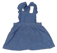 Modrá plátenná sukňa s trakami H&M