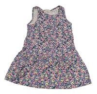 Farebné kvetinové bavlnené šaty H&M