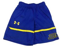 Modro-žluté sportovní kraťasy s logem Under Armour