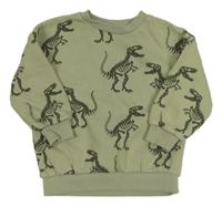 Světlekhaki mikina s dinosaurami F&F