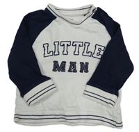 Bielo-tmavomodrá mikina s nápisom Nutmeg