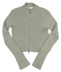 Svetlosivý rebrovaný crop prepínaci sveter H&M