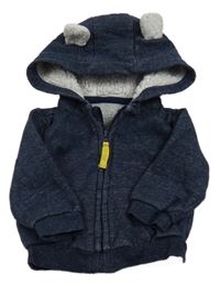 Tmavomodrá melírovaná prepínaci mikina s kapucňou Primark