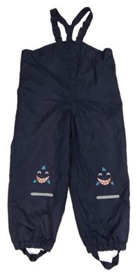 Tmavomodré šusťákové nepromokavé lacláče se žraloky Impidimpi 