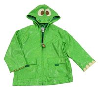 Zelená bodkovaná á nepromokavá jarná bunda s -kapucí krokodíl Disney