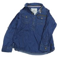 Tmavomodrá rifľová polo košeľa Mothercare