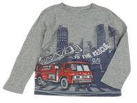 Šedé triko s hasičským autem S. Oliver