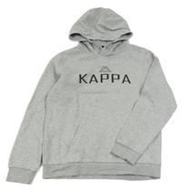 Světlešedá mikina s logem a kapucí Kappa
