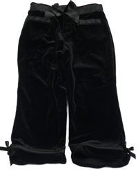 Černé sametové kalhoty s mašlí Circo