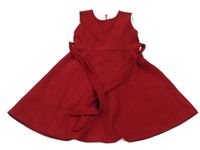 Červené menšestrové šaty s opaskom