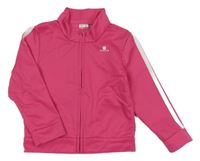 Tmavorůžovo-bílá sportovní propínací funkční mikina Domyos